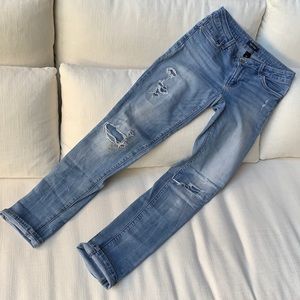 White house black market distressed acid wash jeans